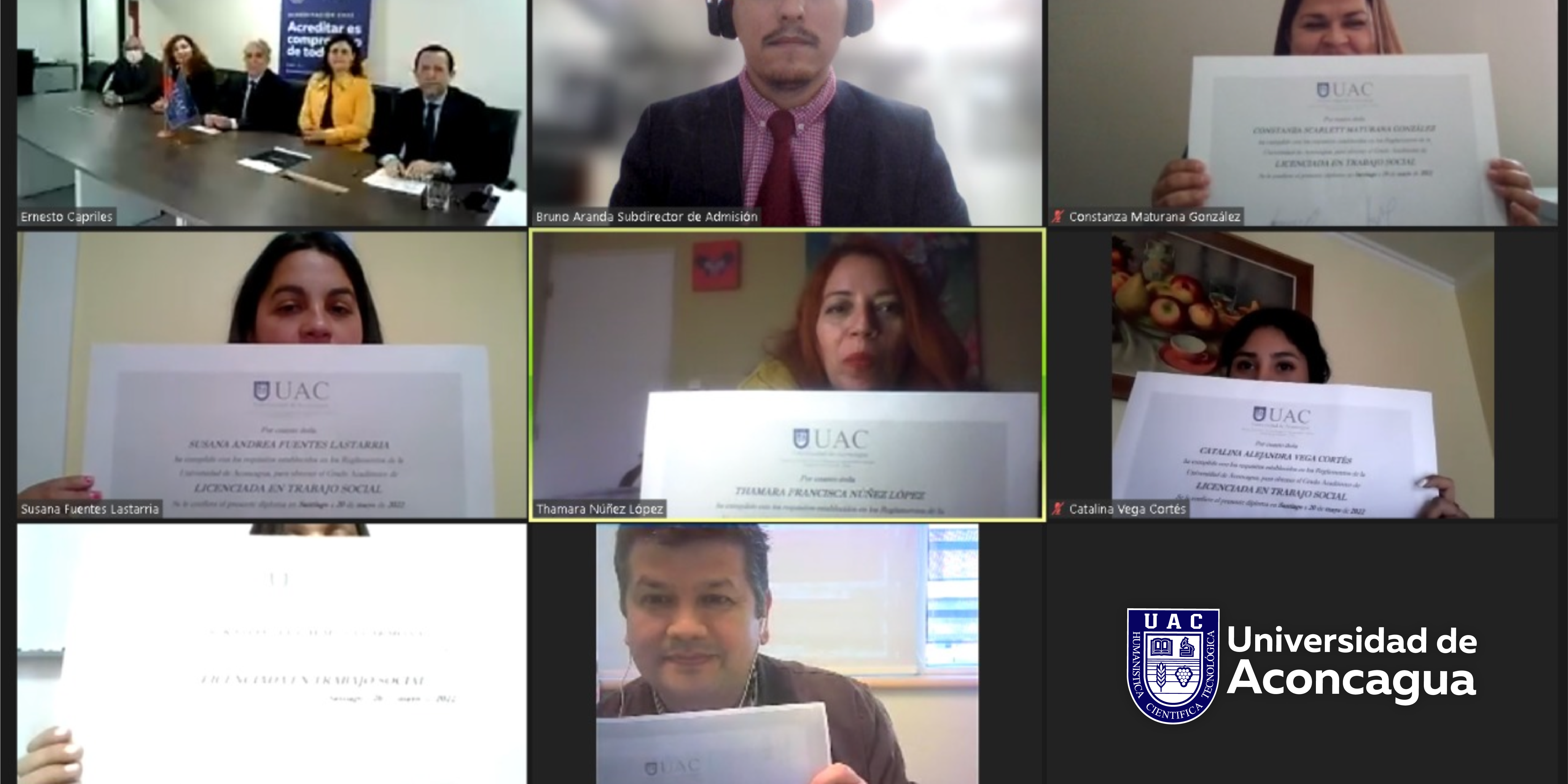 Primera ceremonia de titulación ONLINE UAC